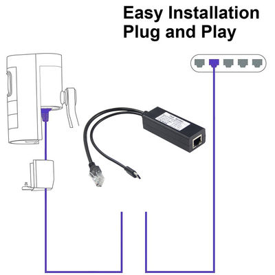 12v 2a τύπου C και LAN Port RJ 45 Συνδέστε USB Poe Splitter για ηλεκτρική ενέργεια μέσω Ethernet