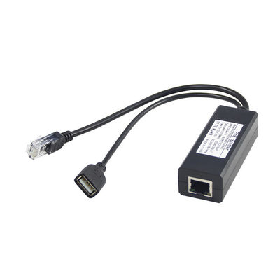 1Gbps Δυνατότητα διακόπτη PoE Splitter 48V έως 5V 2.4A USB τύπου A Γυναίκα 802.3af Δύναμη μέσω Ethernet