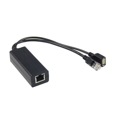 1Gbps Δυνατότητα διακόπτη PoE Splitter 48V έως 5V 2.4A USB τύπου A Γυναίκα 802.3af Δύναμη μέσω Ethernet