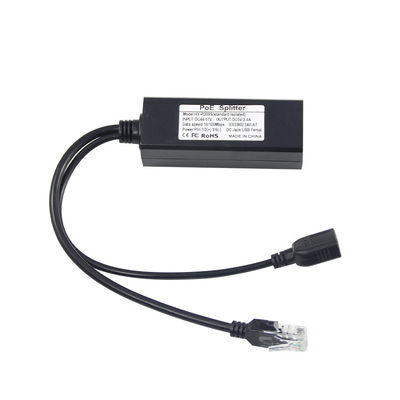 1Gbps Δυνατότητα διακόπτη PoE Splitter 48V έως 5V 2.4A USB τύπου A Γυναίκα 802.3af Δύναμη μέσω Ethernet