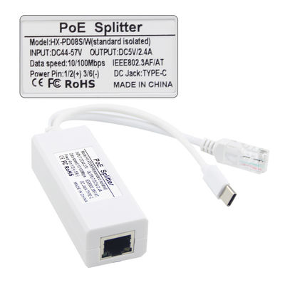 48V έως 12V PoE Splitter Injector Γρήγορη μετάδοση δεδομένων για κάμερα IP και τηλέφωνο