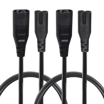 2M Iec320 Μαύρο εκτεθειμένο καλώδιο ηλεκτρικής ενέργειας Ac C7 έως το σχήμα 8 C8