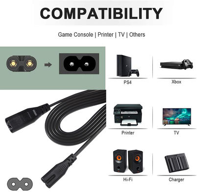 0.8M C7 έως C8 Δυναμικό καλώδιο 18AWG PVC Jacket ROHS πιστοποιημένο