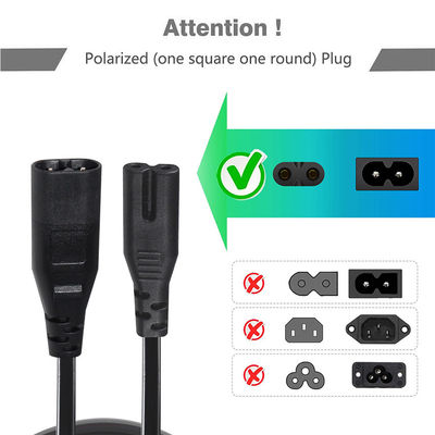 0.8M C7 έως C8 Δυναμικό καλώδιο 18AWG PVC Jacket ROHS πιστοποιημένο