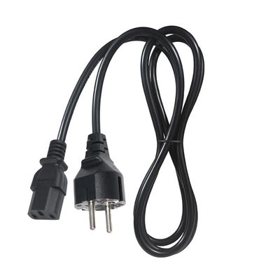 3Prong VDE Εγκριθείσα CEE 7/7 3pin Plug Μαύρο καλώδιο ισχύος με C13 θηλυκό
