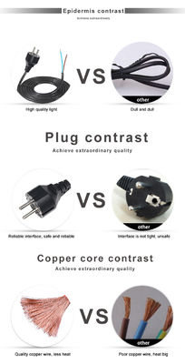 16α 250v Σωλήνας ηλεκτρικής ενέργειας Schuko Plug H05vv F Vde H05vv-f