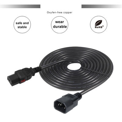 Πίνακας υπολογιστή 18awg Mount Iec Cord C14 Male Plug To C13 Female