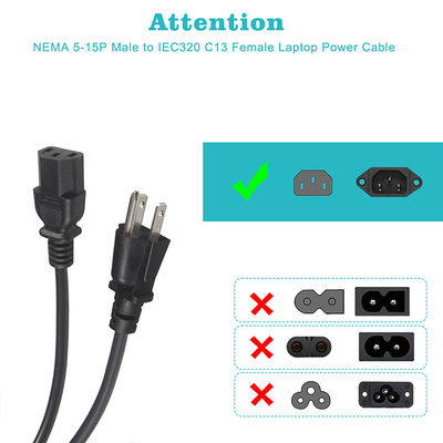 6FT Monitor Laptop Power Cord 3Prong Nema 515P έως IEC 320 C13 για οικιακές συσκευές