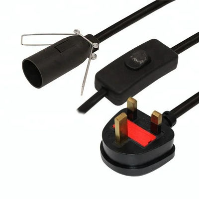 Βρετανία 3Pin Plug για E14 E27 αλάτι λαμπτήρα καλώδιο ισχύος