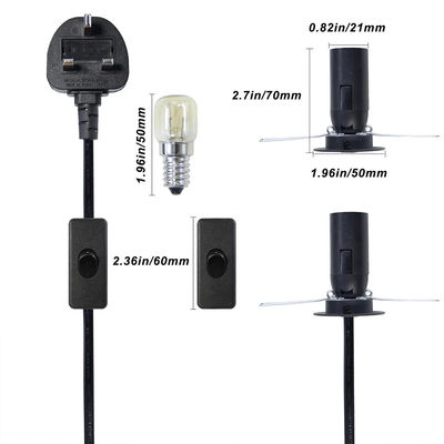 Βρετανία 3Pin Plug για E14 E27 αλάτι λαμπτήρα καλώδιο ισχύος