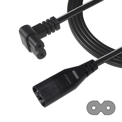 C8 αρσενικό σε C7 θηλυκό 0,8m καλώδιο ισχύος 18AWG PVC ROHS πιστοποιημένο