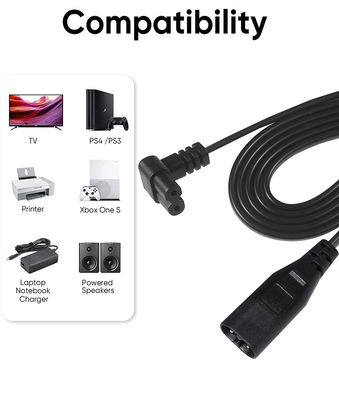 C8 αρσενικό σε C7 θηλυκό 0,8m καλώδιο ισχύος 18AWG PVC ROHS πιστοποιημένο