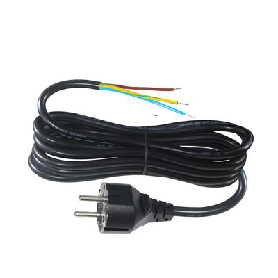 3pin H05vv-f 3g 0,75mm2 Vde Ac 3pin απογυμνωμένο και καλωδιωμένο καλώδιο ηλεκτρικής ενέργειας με πρίζα Eu Strip End