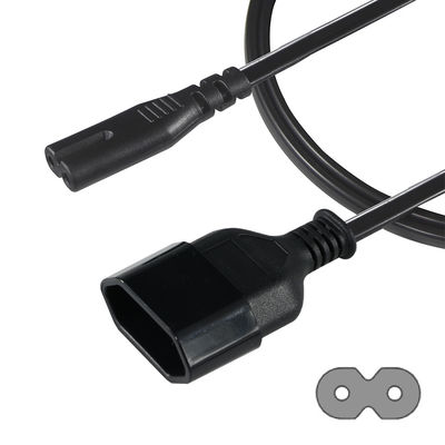 2FT VDE EU 2Pin θηλυκή πρίζα προς IEC 60320 C7 θηλυκό καλώδιο επέκτασης