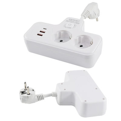 EU CEE 7/7 Schuko Plug Converter με 2 πρίζες