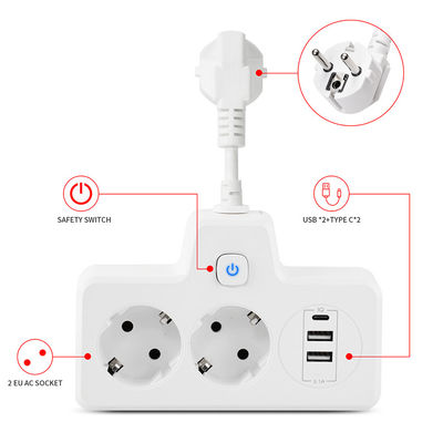 EU CEE 7/7 Schuko Plug Converter με 2 πρίζες