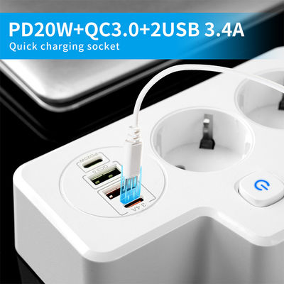 EU CEE 7/7 Schuko Plug Converter με 2 πρίζες