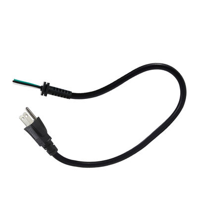 Καλώδιο ρεύματος AC NEMA 5-15P 3-αγωγών 250V 13A Ανοιχτή καλωδίωση