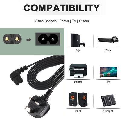 Καλώδιο τροφοδοσίας UK Plug σε IEC C7 1m Καθαρός χαλκός PVC Jacket