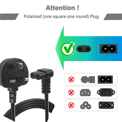 Καλώδιο τροφοδοσίας UK Plug σε IEC C7 1m Καθαρός χαλκός PVC Jacket