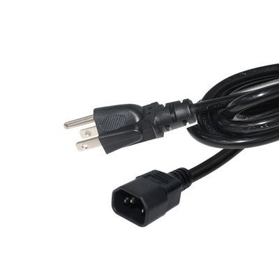 Διάταξη 515P έως C14 Διάταξη καλωδίων Ac 3 Pin Prong Sjt Svt 16Awg Pvc UsaIec καλώδιο ρεύματος