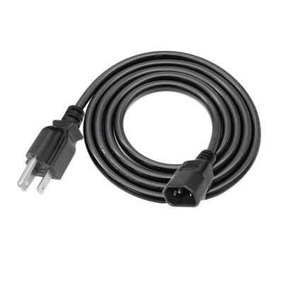Διάταξη 515P έως C14 Διάταξη καλωδίων Ac 3 Pin Prong Sjt Svt 16Awg Pvc UsaIec καλώδιο ρεύματος