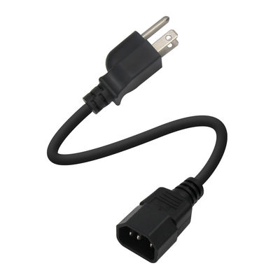 Διάταξη 515P έως C14 Διάταξη καλωδίων Ac 3 Pin Prong Sjt Svt 16Awg Pvc UsaIec καλώδιο ρεύματος