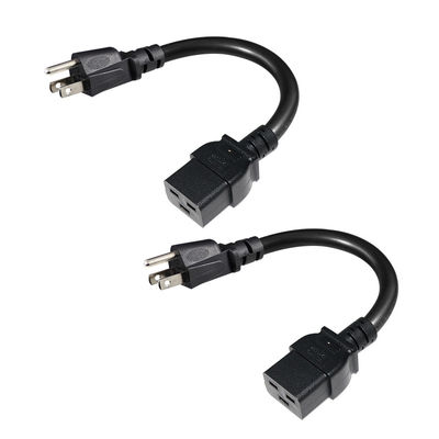 NEMA 5-15P προς IEC C19 Καλώδιο ηλεκτρικής ενέργειας 250V 10A Άντρας προς θηλυκό