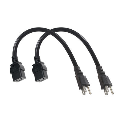 NEMA 5-15P προς IEC C19 Καλώδιο ηλεκτρικής ενέργειας 250V 10A Άντρας προς θηλυκό