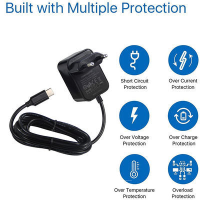 USB C 12V 3A EU Αναπροσαρμοστές ρεύματοςΣυμπληρωματικός μετασχηματιστής Παγκόσμιος 3A Αναπροσαρμοστής ρεύματος 12V Τεχνητήρας τοίχου EU 2Pin