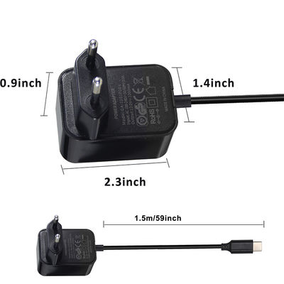 USB C 12V 3A EU Αναπροσαρμοστές ρεύματοςΣυμπληρωματικός μετασχηματιστής Παγκόσμιος 3A Αναπροσαρμοστής ρεύματος 12V Τεχνητήρας τοίχου EU 2Pin