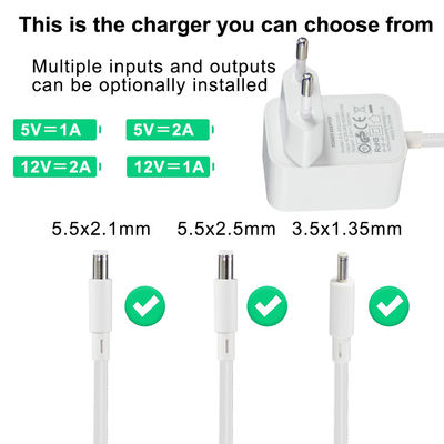1m μήκος Ηλεκτρική 2000Ma Dc ισχύς Cee716 Plug 12V 2A τοίχος Mount AC προσαρμογέα με υπερφόρτωση και προστασία από βραχυκύκλωμα