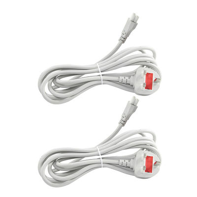 Βρετανία 3-Pin C5 Power Cord 6ft Μαύρο λευκό PVC Jacket BS ROHS πιστοποιημένο