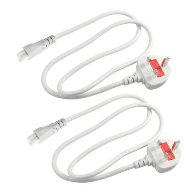 Βρετανία 3-Pin C5 Power Cord 6ft Μαύρο λευκό PVC Jacket BS ROHS πιστοποιημένο