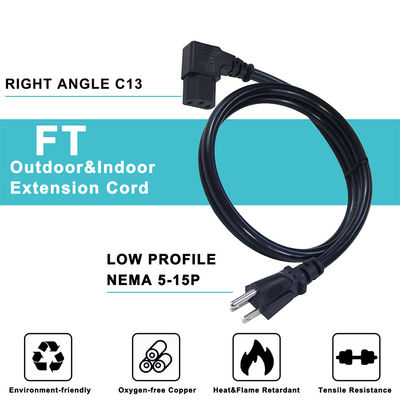 US Ac 14 Awg Heavy Duty Black Nema 515P To Iec320 C13 3 Ft Οικιακό Εργαλείο