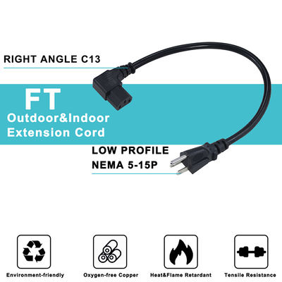 US Ac 14 Awg Heavy Duty Black Nema 515P To Iec320 C13 3 Ft Οικιακό Εργαλείο