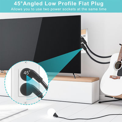 NEMA 5-15P 3Pin Plug IEC καλώδιο ρεύματος με C13 δεξιά γωνία βρύση Plug 45 βαθμούς κάμψη