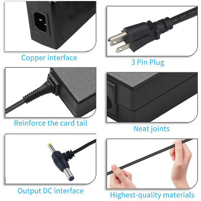 55X21mm 24V 2A Εναλλακτικός προσαρμογός Διπλής γωνίας DC πλέγμα τροφοδοσίας ηλεκτρικής ενέργειας Στυλ επιτραπέζιου υπολογιστή