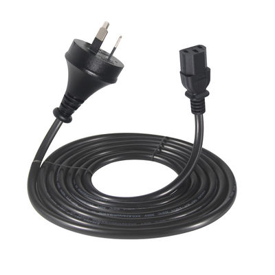 Πύλη ισχύος IEC C13 με πρίζα 2 κόμβων SAA, 250V 10A H05VV-F 3x0.75mm2 Καθαρό χαλκό για PC/Server/Οικιακή συσκευή