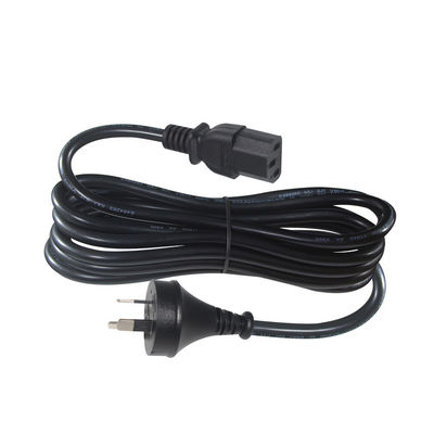 Πύλη ισχύος IEC C13 με πρίζα 2 κόμβων SAA, 250V 10A H05VV-F 3x0.75mm2 Καθαρό χαλκό για PC/Server/Οικιακή συσκευή