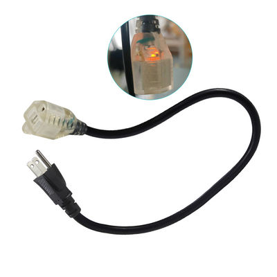 Επικεφαλής 18AWG 1.2M καλώδιο επέκτασης ισχύος, 3 πόντους πλέγμα στην πρίζα για οικιακές συσκευές / εργαστήριο