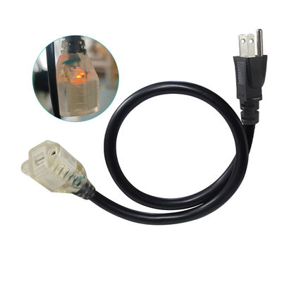 Επικεφαλής 18AWG 1.2M καλώδιο επέκτασης ισχύος, 3 πόντους πλέγμα στην πρίζα για οικιακές συσκευές / εργαστήριο