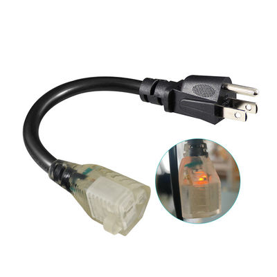 Επικεφαλής 18AWG 1.2M καλώδιο επέκτασης ισχύος, 3 πόντους πλέγμα στην πρίζα για οικιακές συσκευές / εργαστήριο