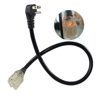 Επικεφαλής 18AWG 1.2M καλώδιο επέκτασης ισχύος, 3 πόντους πλέγμα στην πρίζα για οικιακές συσκευές / εργαστήριο
