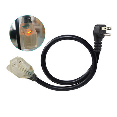 Επικεφαλής 18AWG 1.2M καλώδιο επέκτασης ισχύος, 3 πόντους πλέγμα στην πρίζα για οικιακές συσκευές / εργαστήριο
