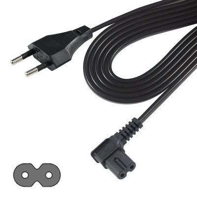 Καλώδιο τροφοδοσίας EU 2Pin σε Γωνιακό C7 Εγκεκριμένο VDE PVC/Rubber