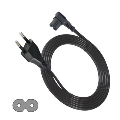 Καλώδιο τροφοδοσίας EU 2Pin σε Γωνιακό C7 Εγκεκριμένο VDE PVC/Rubber