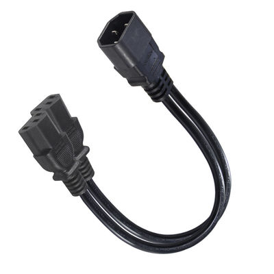 16AWG Heavy Duty C14 έως 2xC13 Διοικητικό καλώδιο για διακομιστές/βιομηχανικό εξοπλισμό 300V 10A ROHS πιστοποιημένο 3 πόντους