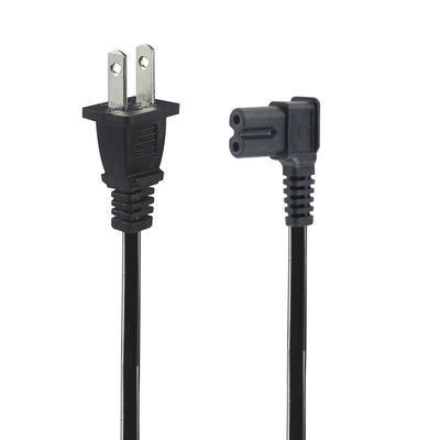 Καλώδιο τροφοδοσίας US 2 Pin σε C7 Ορθής Γωνίας 125V 10A 1.2M Μαύρο