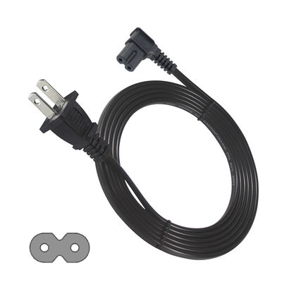 Καλώδιο τροφοδοσίας US 2 Pin σε C7 Ορθής Γωνίας 125V 10A 1.2M Μαύρο